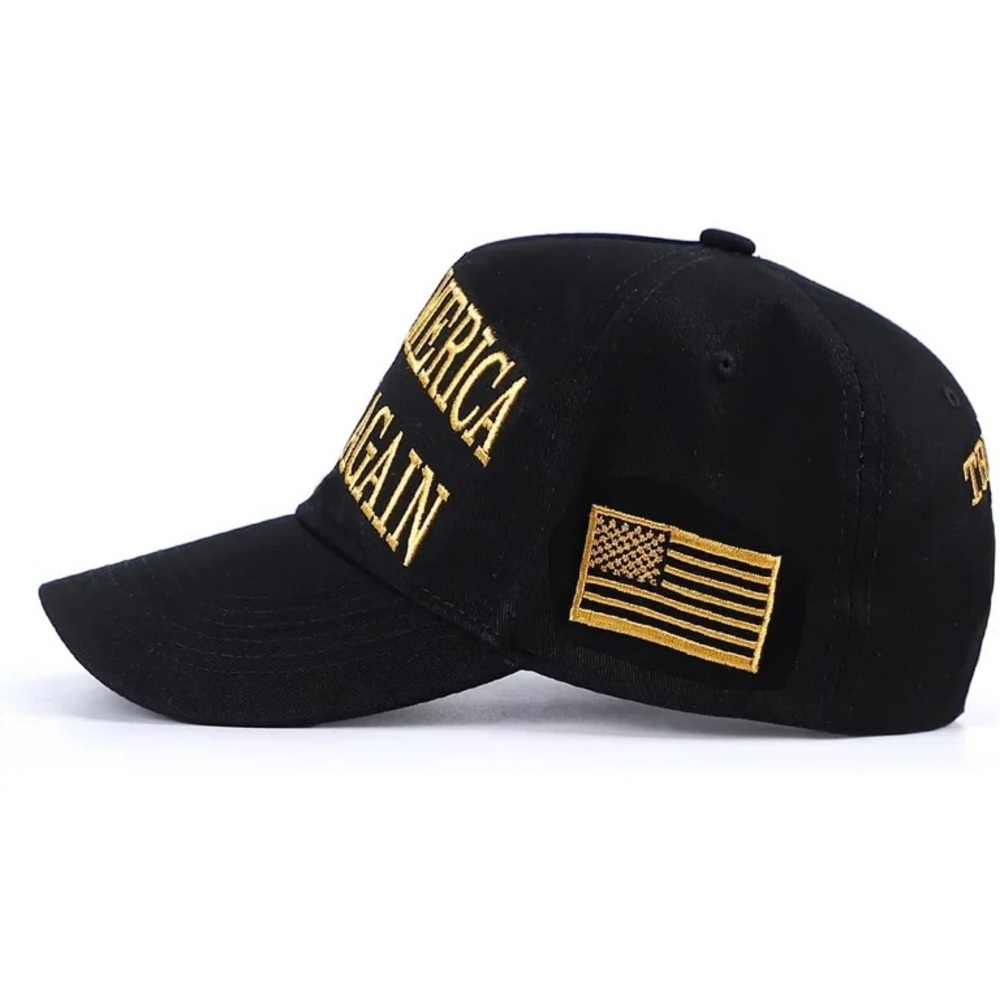 Trump Black Cap Gold Embroidery Golden Era MAGA Hat Make America Great Again - Picture 7 of 16